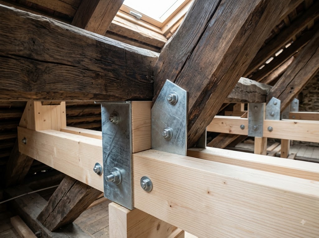 Ferme de charpente traditionnelle renforcée